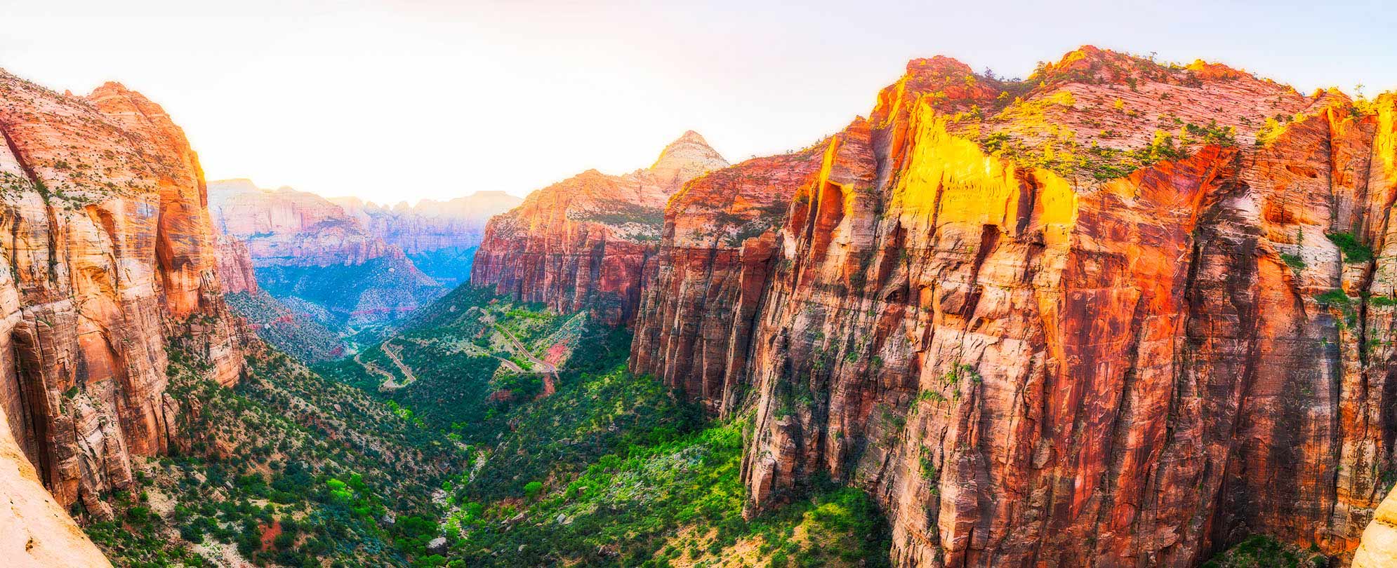 A view of Zion National Park from from the Canyon Overlook Trail.